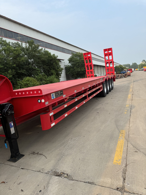সিআইএমসি ট্রাক ট্রেলার 4 অক্ষ ভারী দায়িত্ব Lowboy সেমি ট্রেলার Lowbed সেমি ট্রেলার