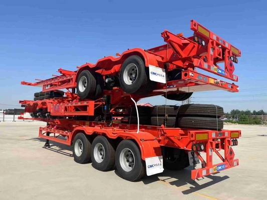 সিআইএমসি ৩ অক্ষ 20FT 40ft কনটেইনার স্কেলেট ট্রেলার সেমি ট্রেলার