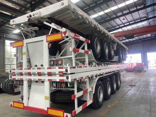 সিআইএমসি 40 টন 60t 2/3 অক্ষ 20FT 40FT কনটেইনার চ্যাসি ব্যবহৃত ফ্ল্যাট বেড গোজনেক স্কেলেট ট্রাক ফ্ল্যাটবেড ট্রেলার