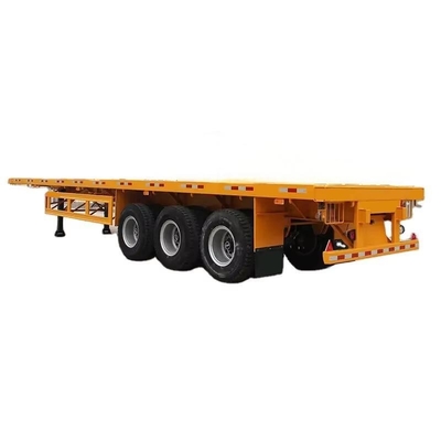কাস্টমাইজড 1240*2480*1600mm 3 অক্ষ 60T বহন 20ft\40ft কনটেইনার ব্যাগ সিমেন্ট এবং অন্যান্য ধরনের বাল্ক পণ্যসম্ভার ফ্ল্যাটবেড ট্রেলার
