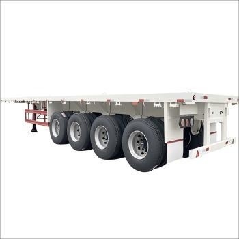 CIMC 40 45ft ইস্পাত 4Axle oversized এবং কনটেইনারাইজড পণ্য বহনযোগ্য সমতল বিছানা ট্রেলার ভারী দায়িত্ব পরিবহন জন্য ডিজাইন করা