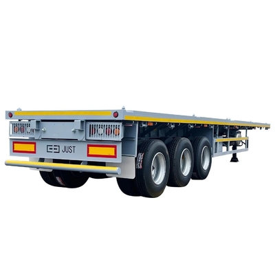 সিআইএমসি 50 টি 12500*2500*1530 মিমি 12r22.5 পাতা স্প্রিং সাসপেনশন নিম্ন বেড ফ্ল্যাট বেড কনটেইনার দক্ষিণ আফ্রিকা মধ্যপ্রাচ্যের জন্য আধা ট্রেলার