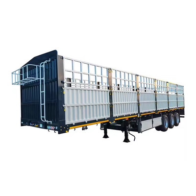 সিআইএমসি 3 অক্ষ 12500*2500*3800mm 60T পার্শ্ব প্রাচীর 1800mm বা কাস্টমাইজড ভারী দায়িত্ব যান্ত্রিক স্প্রিং সাসপেনশন বেড়া আধা ট্রেলার