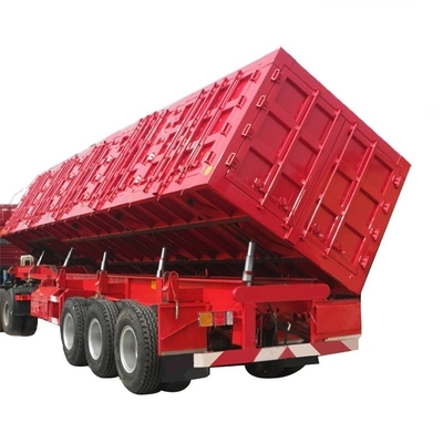 সিআইএমসি 40FT 3 অক্ষের টেরা ওজন 8.5t 1300 * 2500mm ভারী দায়িত্ব যান্ত্রিক সাসপেনশন 13pc পাতা স্প্রিং ওয়াল সাইড রোলওভার অর্ধ ট্রেলার