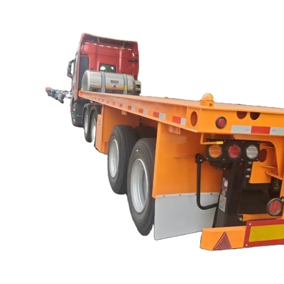 সেরা মূল্য 40T-100T ফ্ল্যাটবেড লো বেড সেমি ট্রেলার কনটেইনার পরিবহনের জন্য 3-এক্সল স্কেলেটাল সেমি ট্রেলার