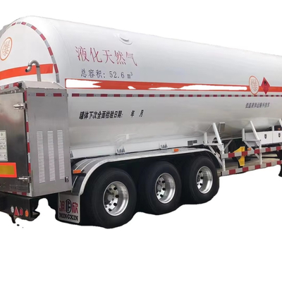 CIMC S30408 Q345R 3 অক্ষ 13200*2540*4000mm মোট ক্ষমতা 52.6cbms বায়ু সাসপেনশন যোস্টস ল্যান্ডিং লেগ 50# ট্র্যাকশন পিন এলএনজি ট্যাঙ্কার