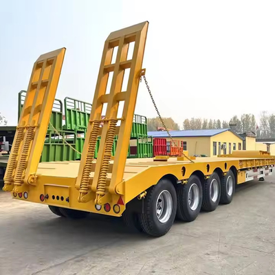 ভারী দায়িত্ব 2 লাইন 4 অক্ষ 2x40T স্ট্রিপ সাসপেনশন লো-বেড সেমি ট্রেলার