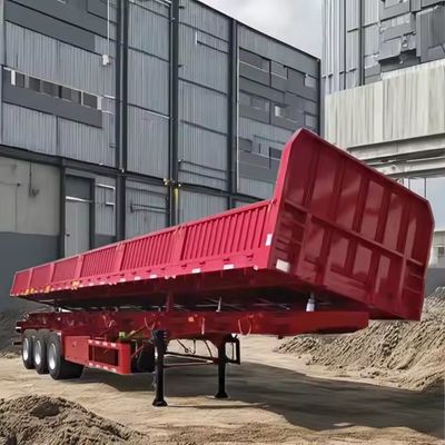 সিআইএমসি 40FT 3 অক্ষের ট্যারে ওজন 8.5t ভারী দায়িত্ব যান্ত্রিক সাসপেনশন ওয়াল সাইড রোলওভার সেমি ট্রেলার