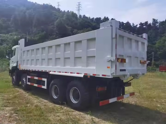 ডংফেং আফ্রিকায় বিক্রয় ভারী দায়িত্ব 50T 375hp ম্যানুয়াল ট্রান্সমিশন ডিজেল জ্বালানী 8 * 4 ডাম্পার ট্রাক