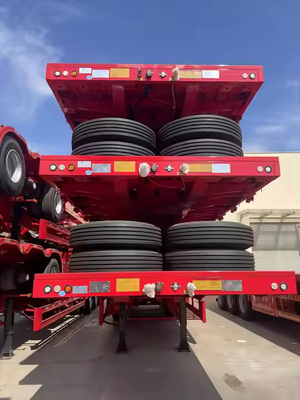 সিআইএমসি 40/ 45ft 2 অক্ষ ইস্পাত ওয়েল্ড লম্বা দৈর্ঘ্য বিম প্রসারিত ফ্ল্যাটবেড ট্রেলার