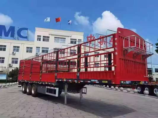সিআইএমসি 3 অক্ষ 40 -100T বাল্ক কার্গো পরিবহন ইউটিলিটি স্ট্যাক পশু সাইডওয়াল ট্রাক বেড়া আধা ট্রেলার