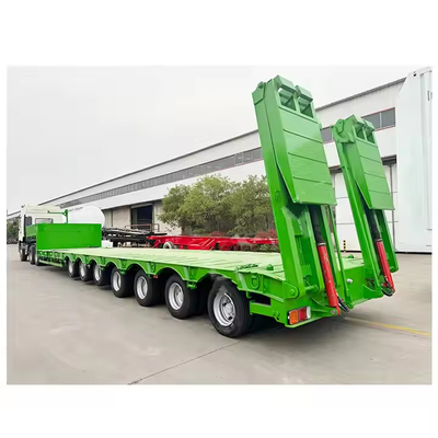 7 অক্ষ কম দাম কারখানা ভারী দায়িত্ব Lowboy ট্রেলার 60 80 টন Lowbed কম বিছানা ট্রাক Semi ট্রেলার
