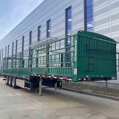 3 এক্সেল 60T স্ট্যাক বেড়া কার্গো ট্রাক সেমি ট্রেলার বেড়া সেমি ট্রেলার বিক্রয়ের জন্য ভ্যান ট্রাক সেমি ট্রেলার