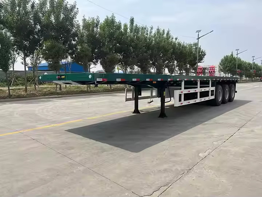 50 টন 60 টন ভারী দায়িত্ব হাইড্রোলিক গোজনেক সেমি ট্রেলার ট্রাক অ্যালুমিনিয়াম ফ্ল্যাটবেড অ্যাক্স ট্রেলার